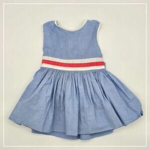 Vintage Honeysuckle Sears Roebuck Blue Girls Dress USA Made Size 2
